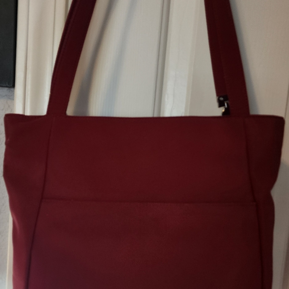 INC International Concepts "Michael"Tote Bag, Dark Red Nylon GUC - Picture 3 of 16